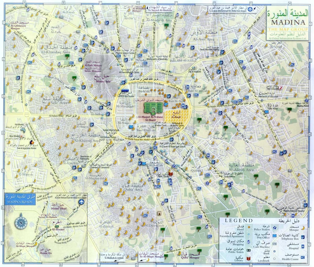 map of madina মুনাওয়ারা, সৌদি আরব